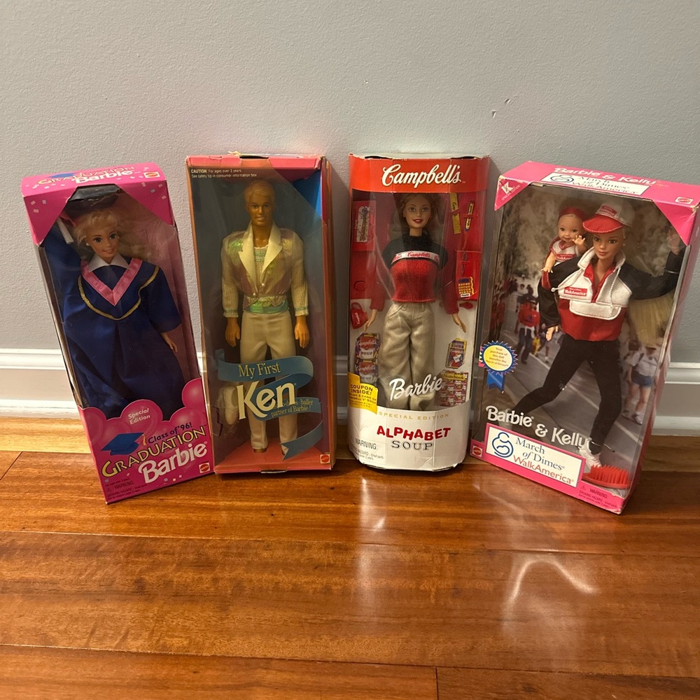 Lot Of 4 in Box Vintage 90s Barbie and Ken Doll Sets